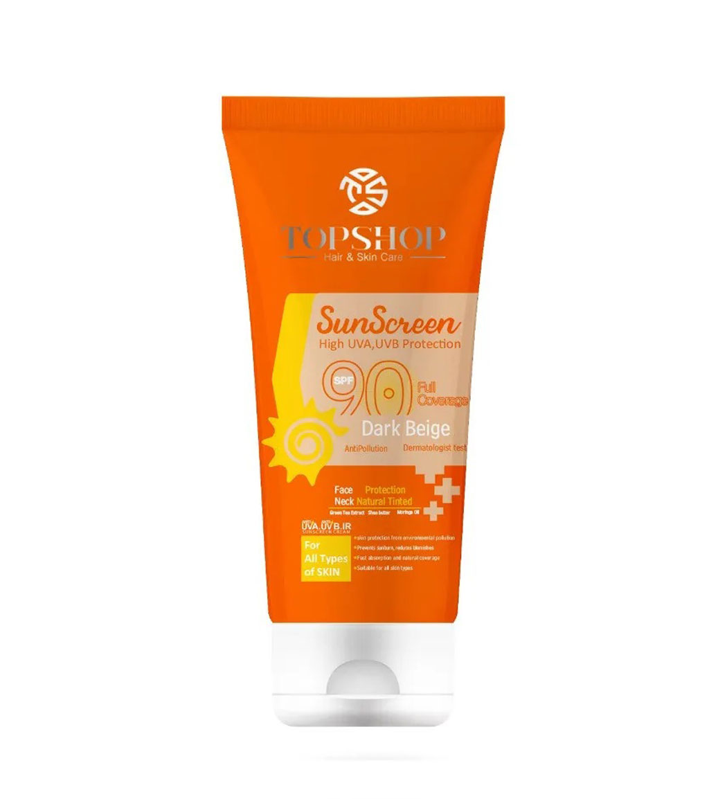 کرم ضد آفتاب SPF90 رنگی مناسب برای انواع پوست حجم 50 میلی لیتر