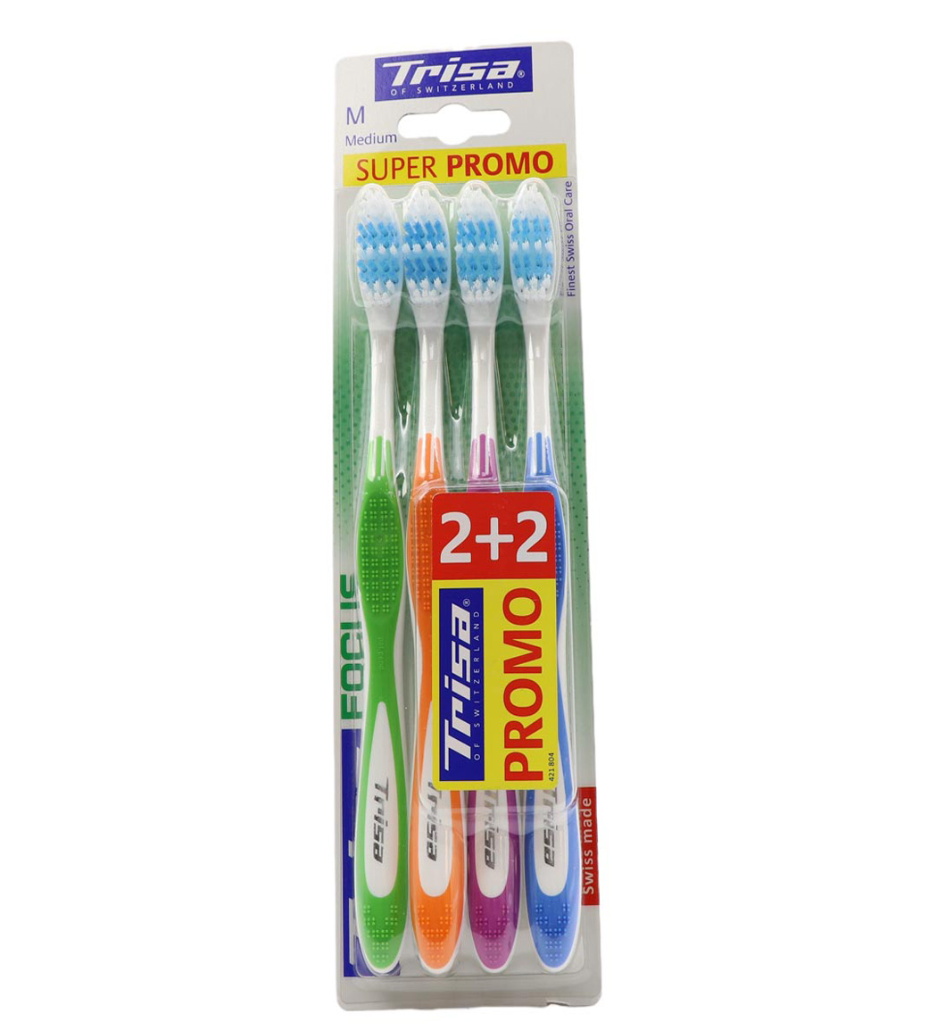 مسواک فوکوس پروکلین متوسط چهارتایی ارسال با رنگ رندوم