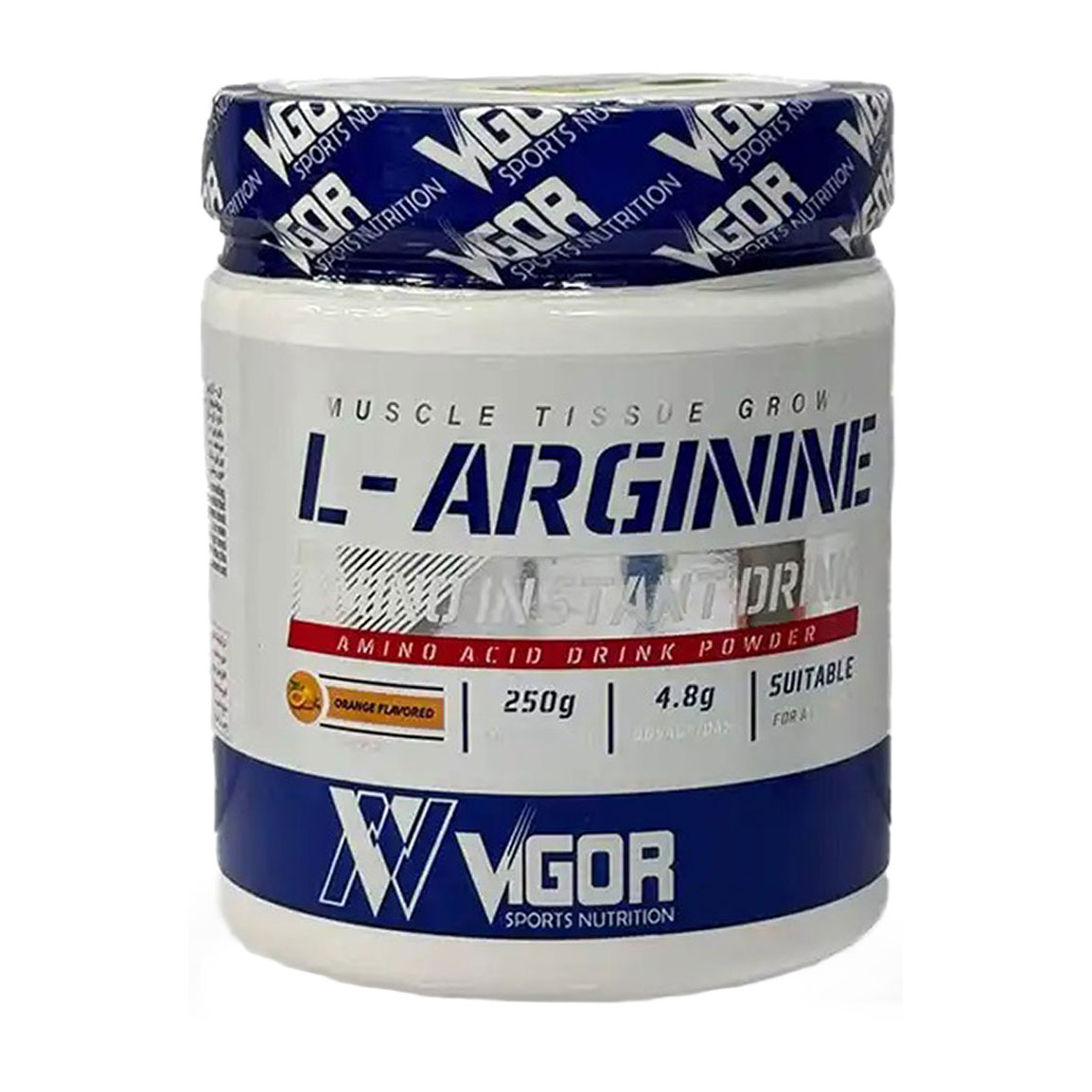 پودر ال آرژنین با طعم پرتقال وزن 250 گرم
