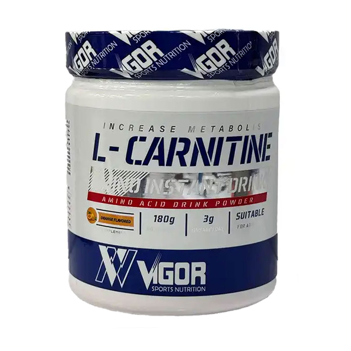 پودر ال کارنیتین با طعم پرتقال وزن 180 گرم