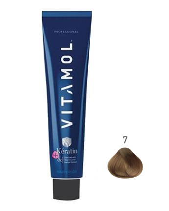 رنگ موی 120 میلی سری طبیعی شماره 7بلوند متوسط  (با دستکش وکلاه)