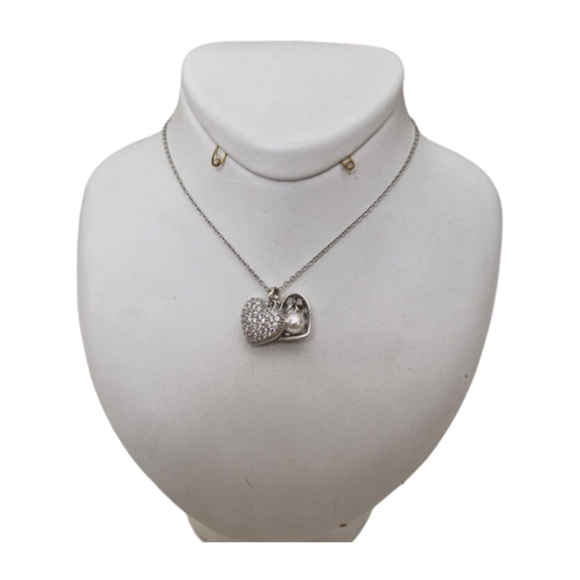 گردنبند زنانه مدل قلب مرواریدی کد 01