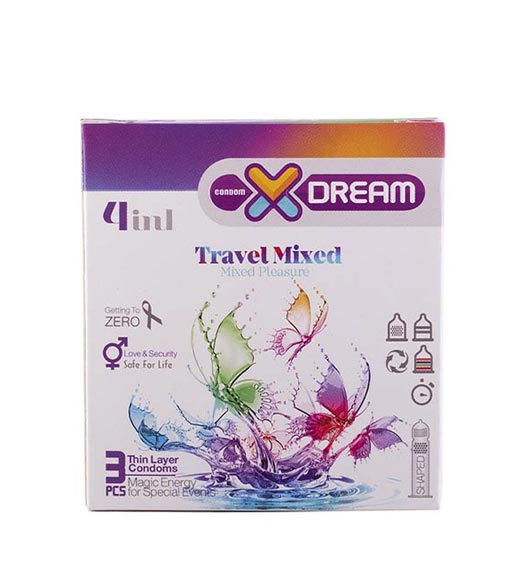 کاندوم 3عددی گوناگون 4 در 1 مدل Travel Mixed