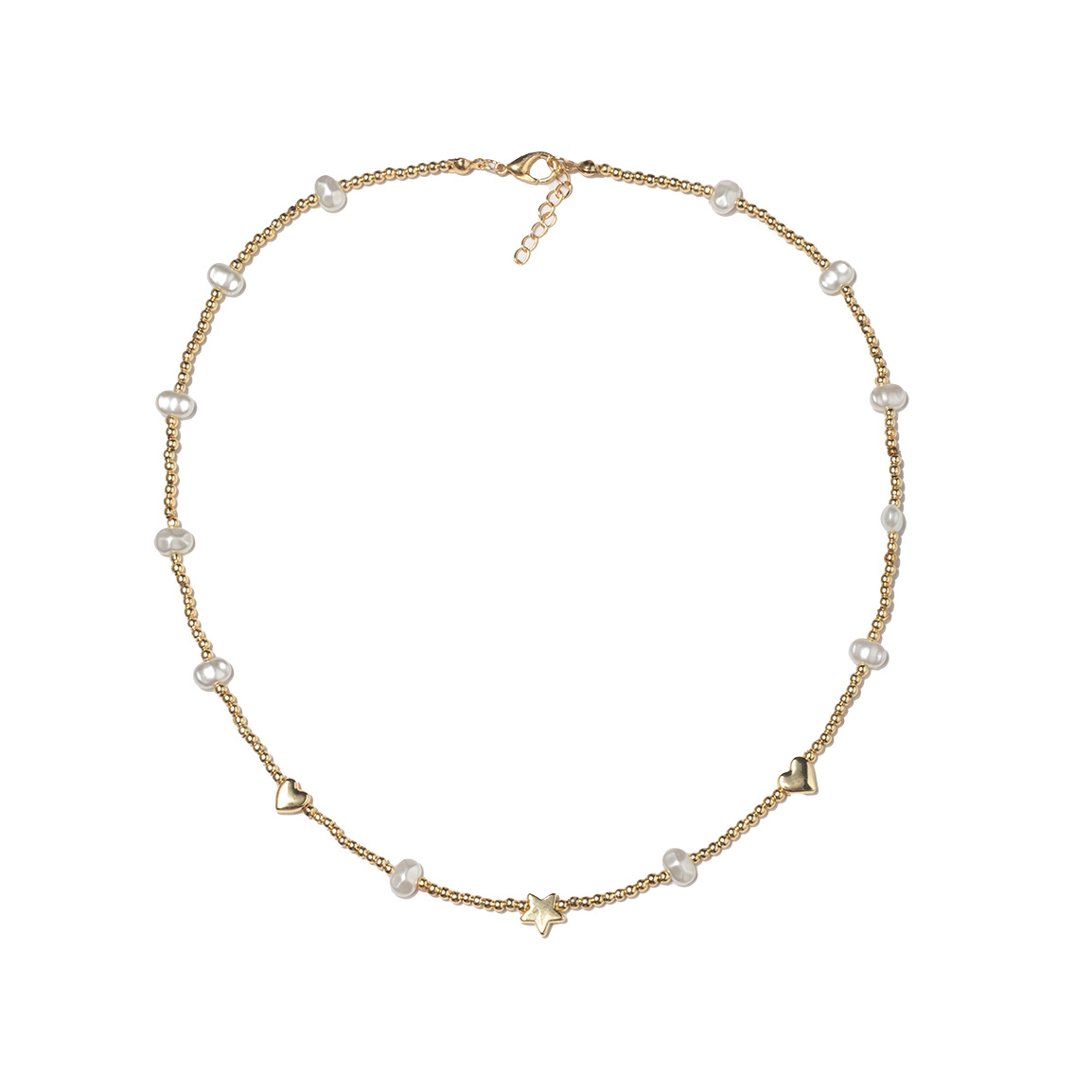 گردنبند مروارید البراندو مدل قلب و ستاره