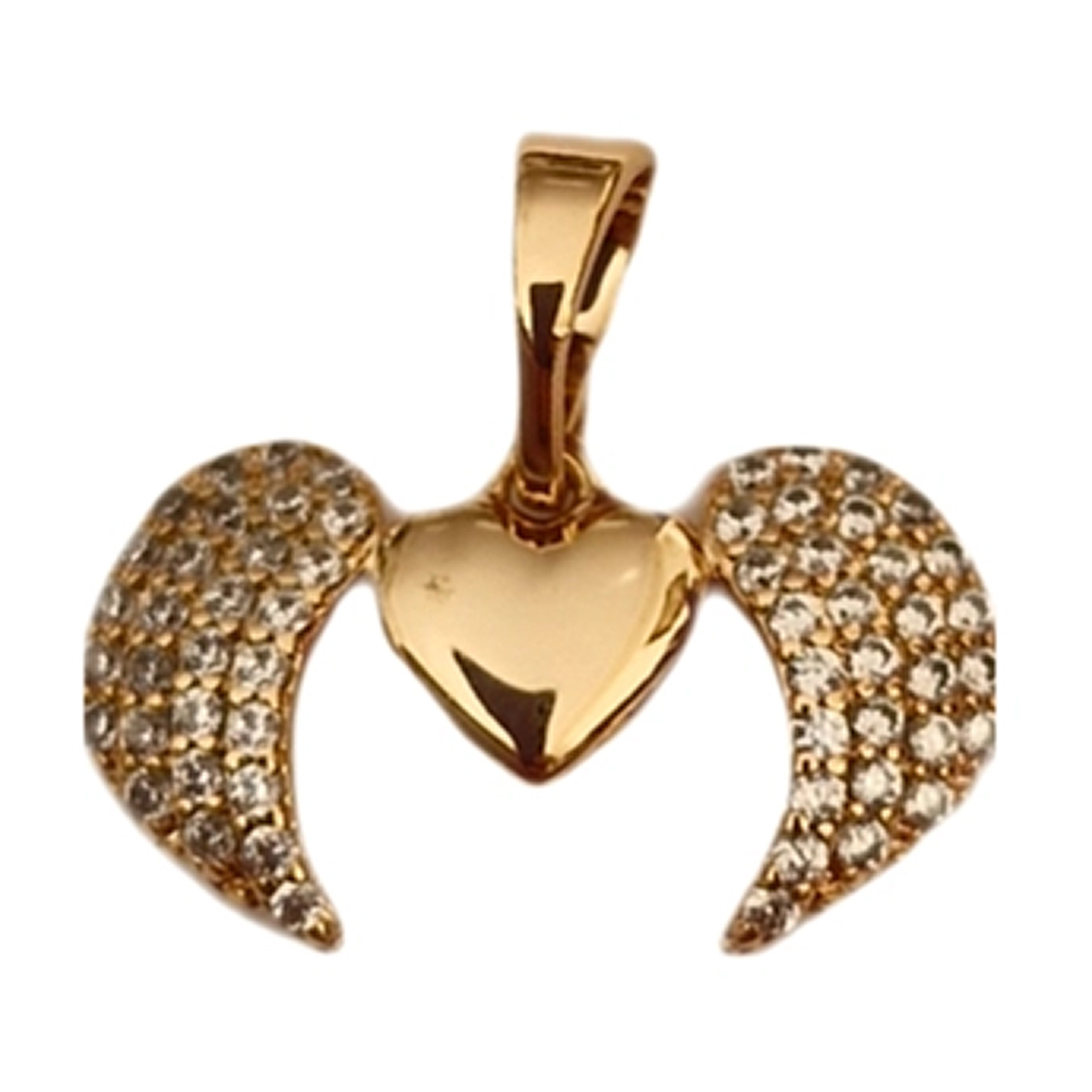 پلاک گردنبند زنانه طرح قلب و بال