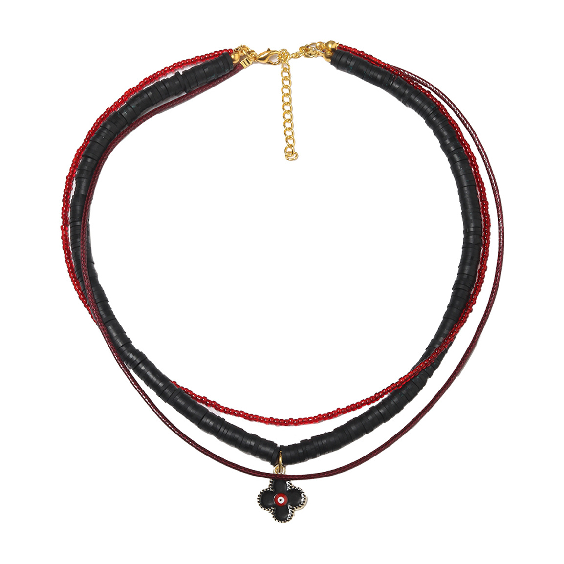 گردنبند جور ترک مدل ونکلیف مشکی قرمز